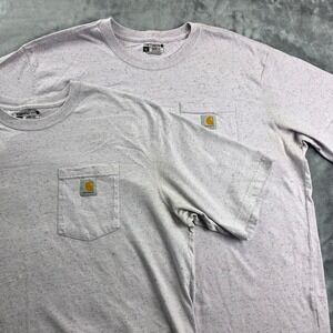 Carhartt Pocket Shirt Mens XL Purple Lot of 2 Loose Fit K87 Speckle Short Sleeve